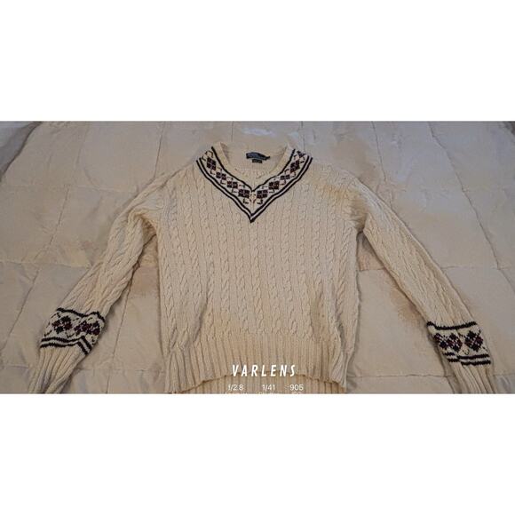 Vintage Men’s XL Polo Ralph Lauren V Neck Argyle Sweater